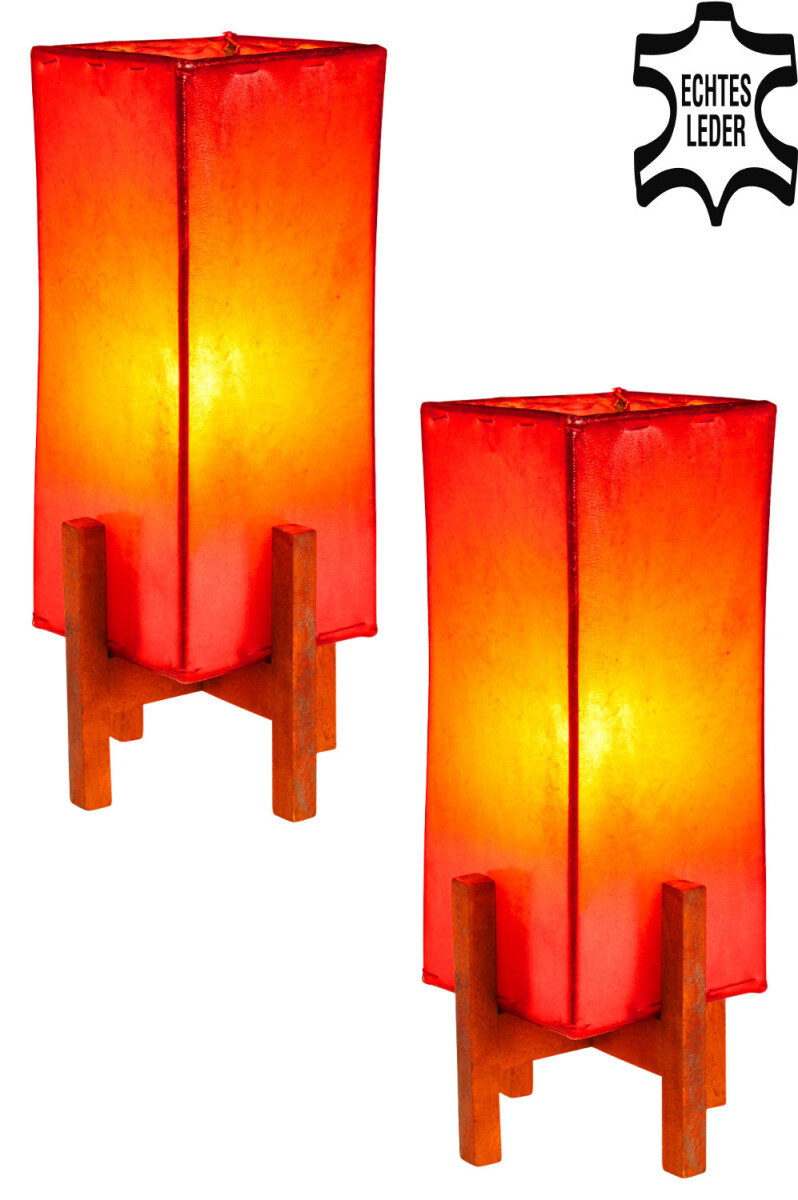 Lot de 2 Janka Rouge avec monture marron box