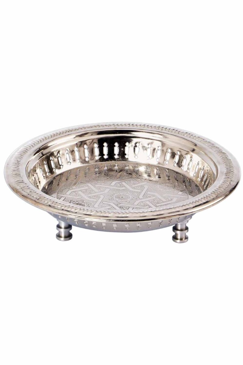 Orientalisches Tablett Serviertablett Juman 27cm Silber
