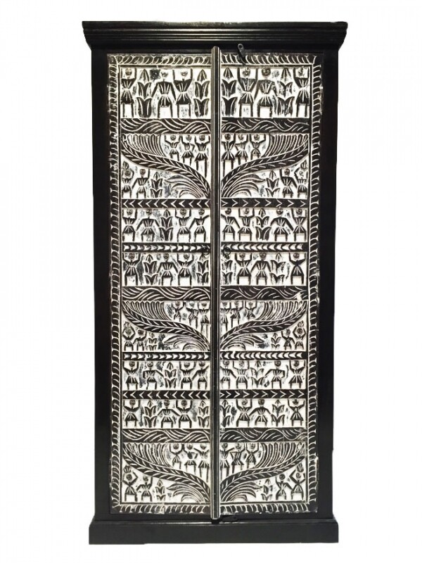 Armoire africaine sculptée Simba - 180 cm