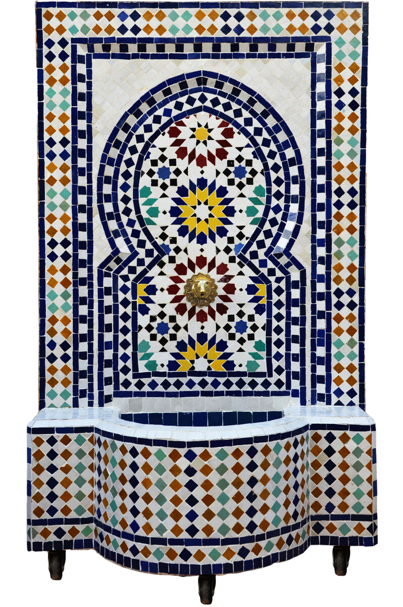 Fontaine de jardin marocaine en mosaïque 120 cm | Motif