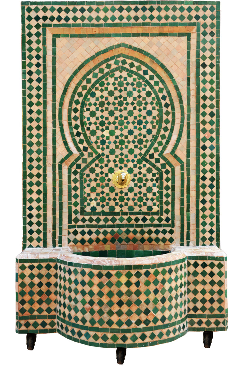 Fontaine de jardin marocaine en mosaïque 120 cm | Motif