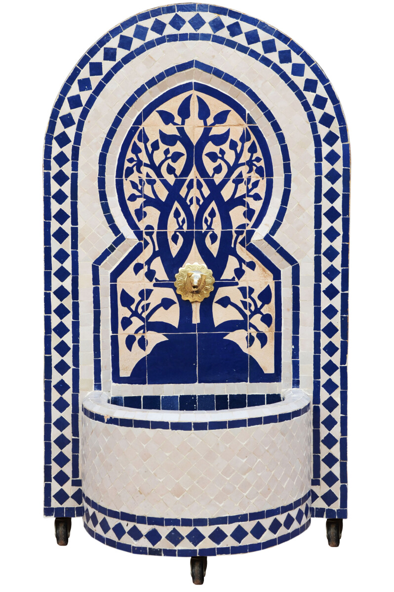 Fontaine de jardin marocaine en mosaïque 100 cm | Motif