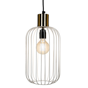 Suspension rétro Albo blanc et or 39 cm |...