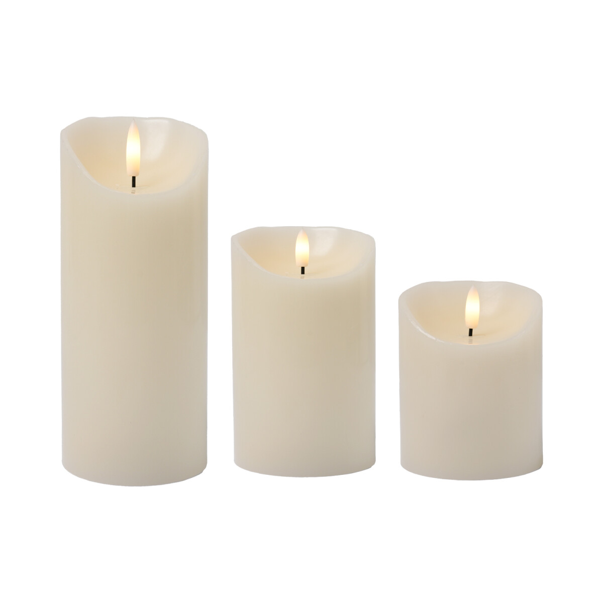Lot de 3 bougies LED en cire véri box