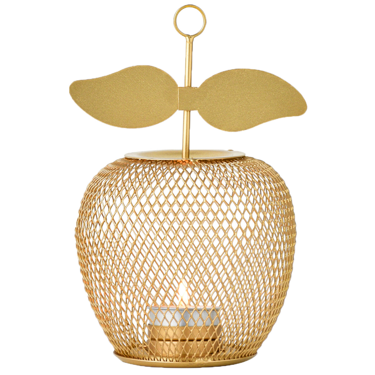 Porte-bougie décoratif moderne Manzana doré, 1