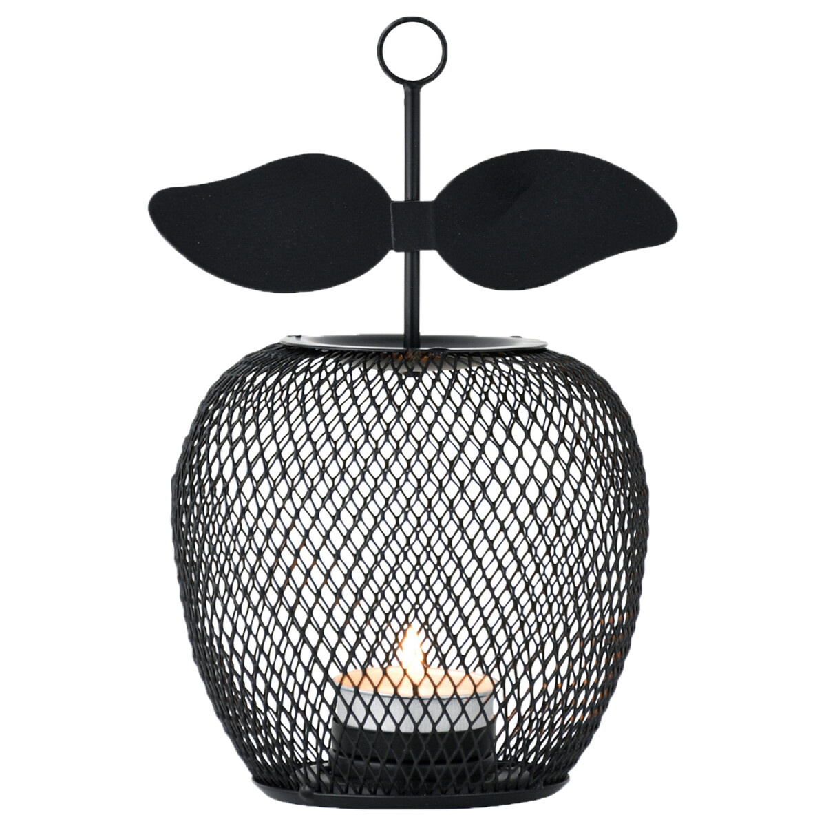 Porte-bougie décoratif moderne Manzana, noir, 19 cm