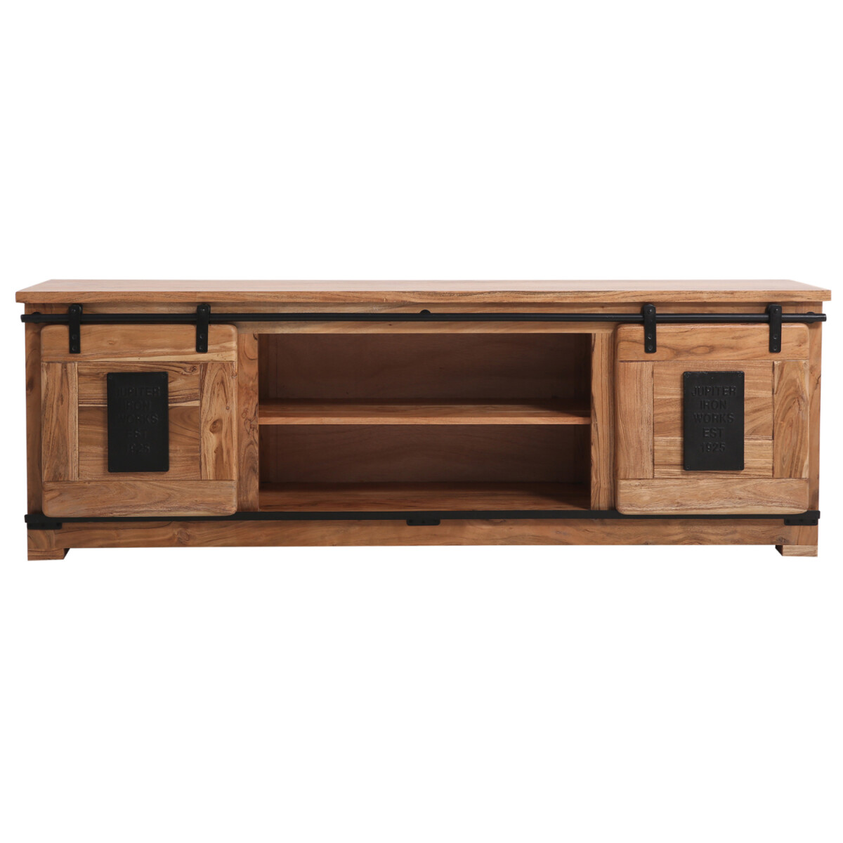 Meuble bas ABCDE 180 cm, style industriel, en bois dacacia e
