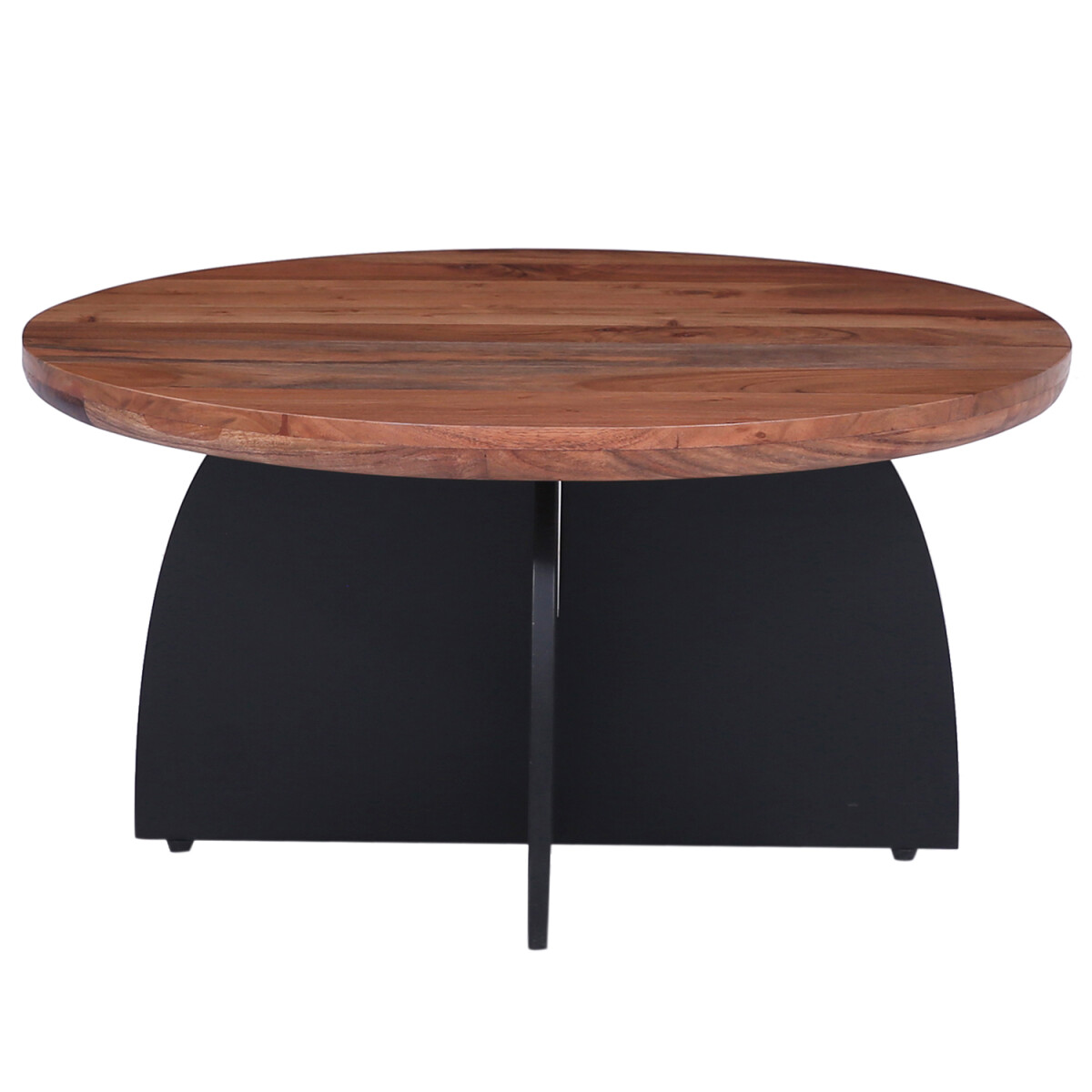 Table basse ronde Adeen 90 cm en bois de manguier massif, fa