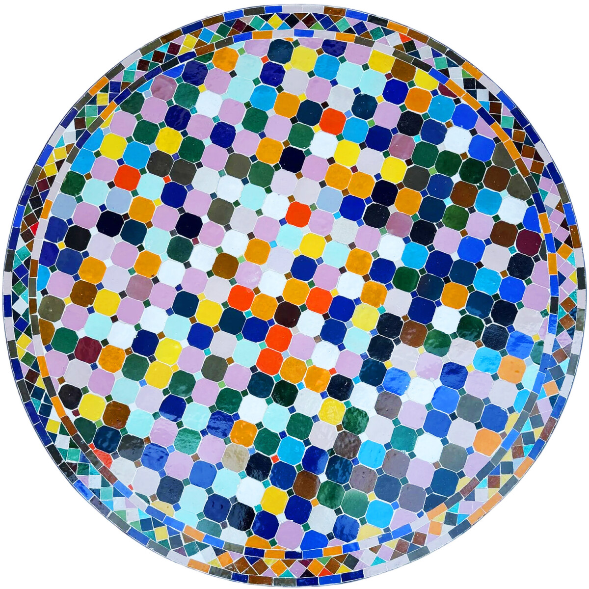 Carreau de mosaïque Marrakech multicolore - Rond 120 cm
