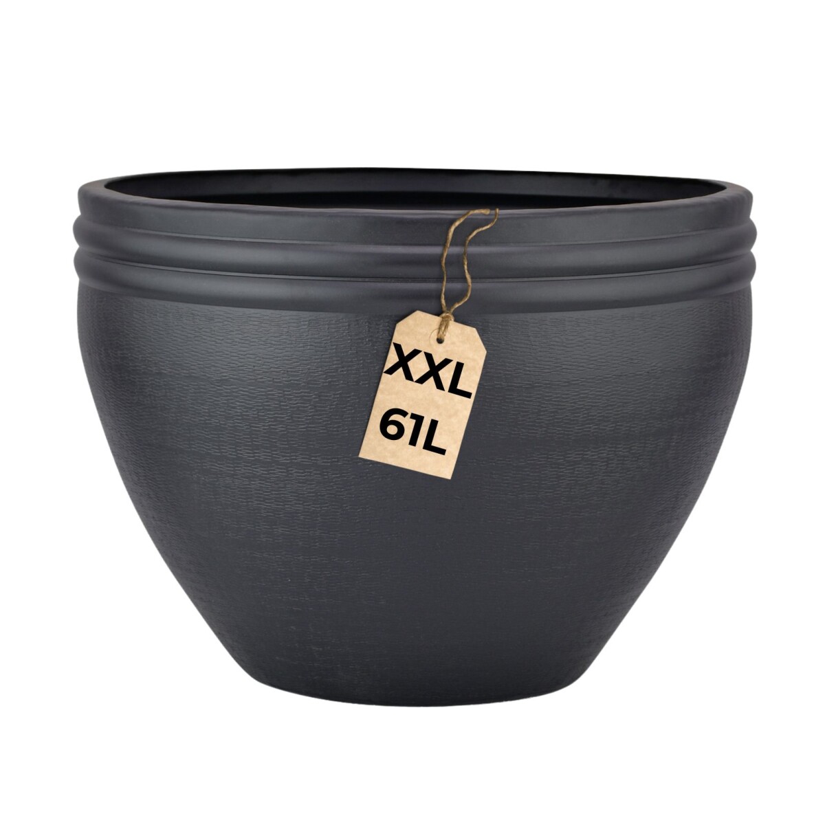 Pot de fleurs Calvino noir 47 cm - Pot de fleurs moderne en 