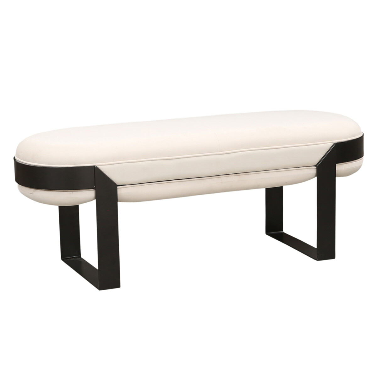Banc Adone 128 cm – Design moderne en blanc crè