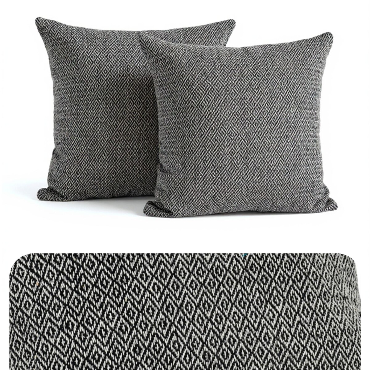 Lot de 2 housses de coussin Calix anthracite 40 cm en coton 