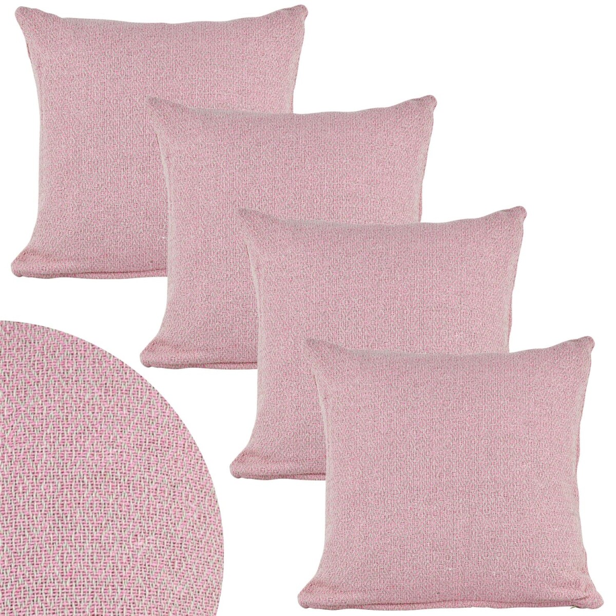 Lot de 4 housses de coussin Calix Pink 40 cm en coton | Fabr