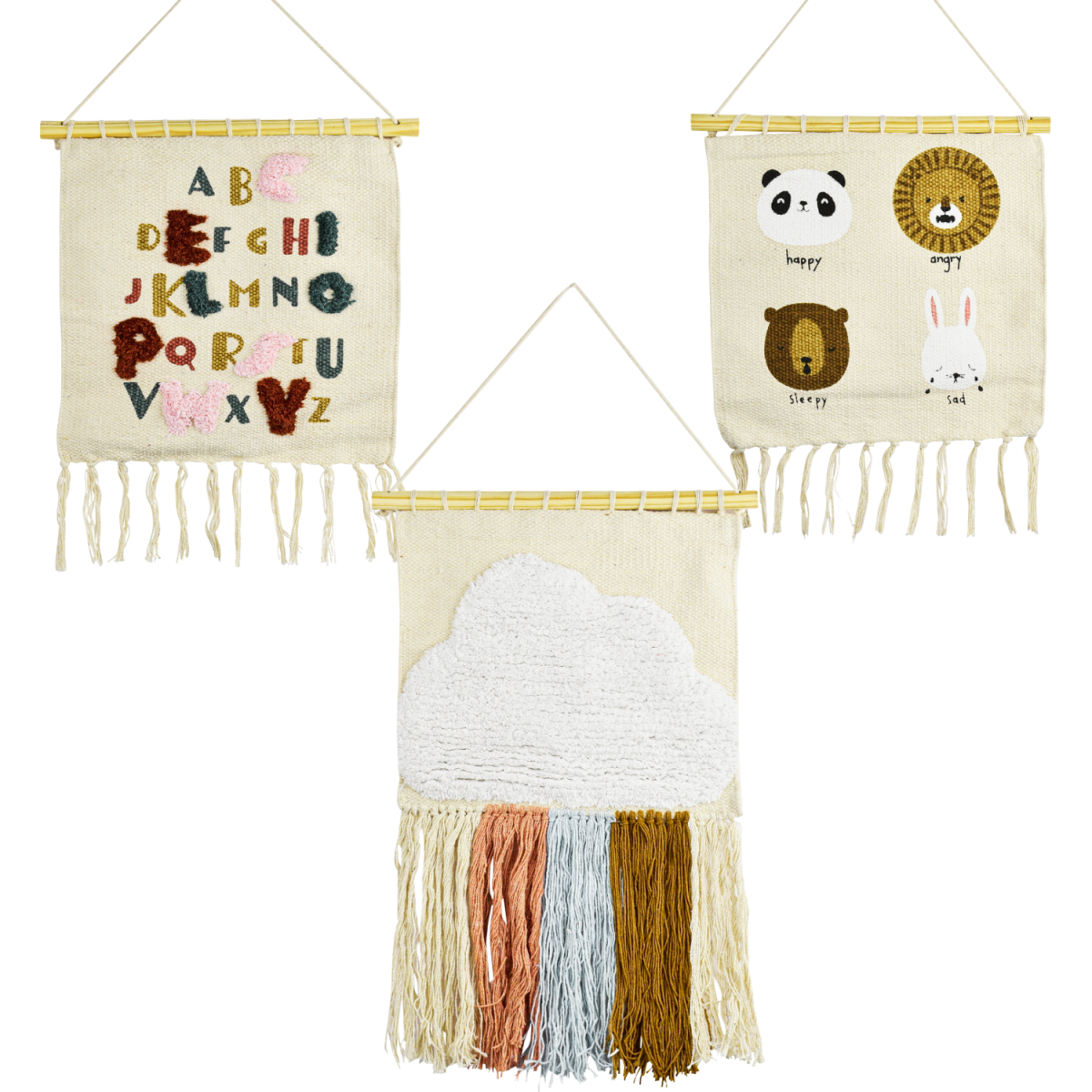 Lot de 3 décorations murales bohèmes Callan en