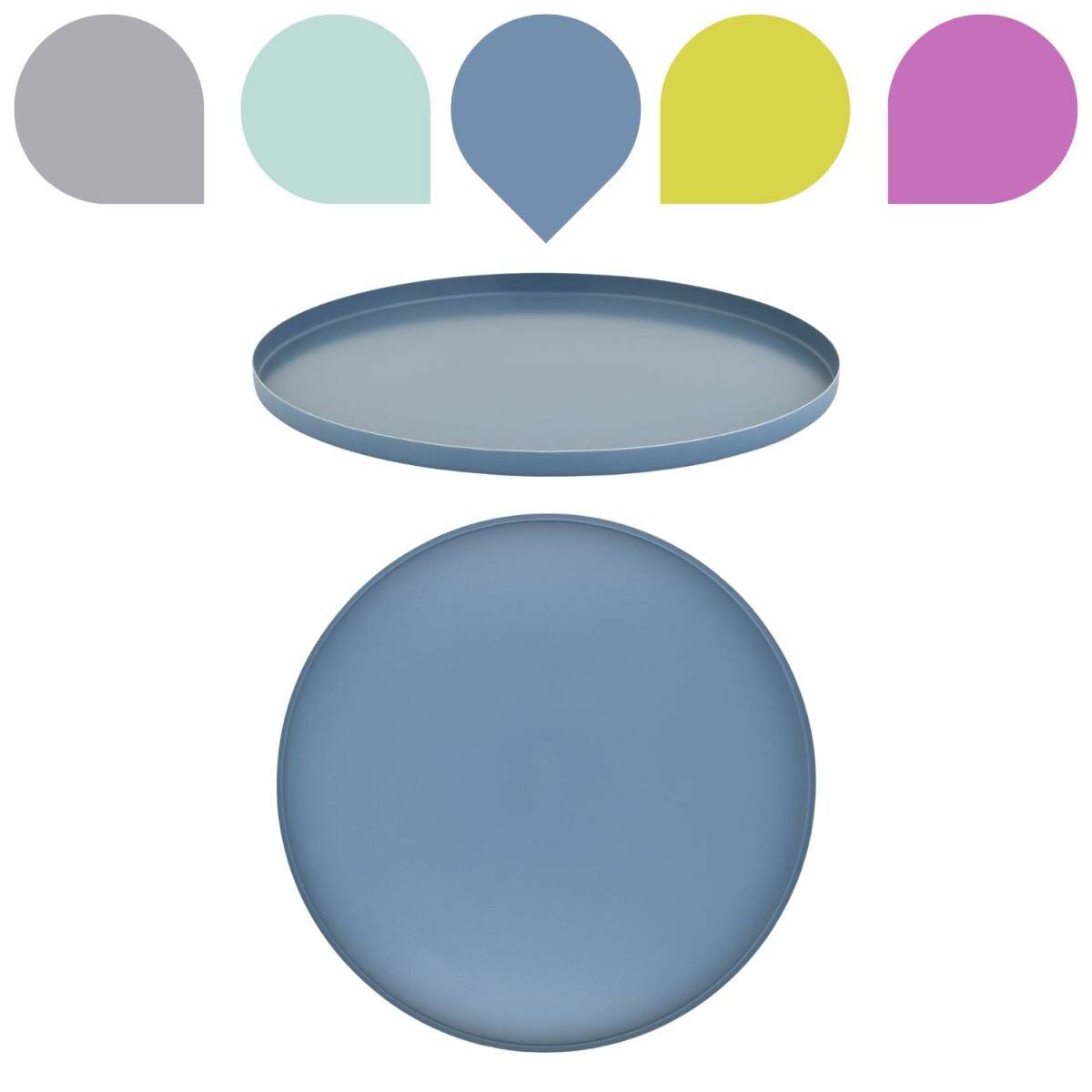 Plateau rond Callie anthracite 25 cm | Plateau décora