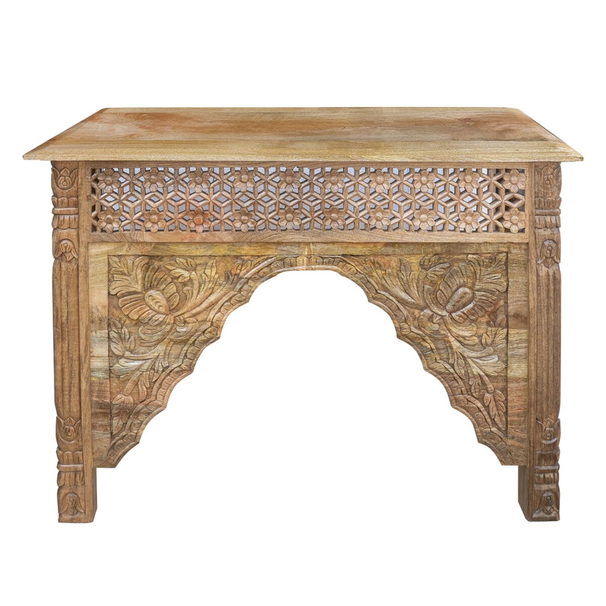 Console Laiminia en bois de manguier sculptée &agrave