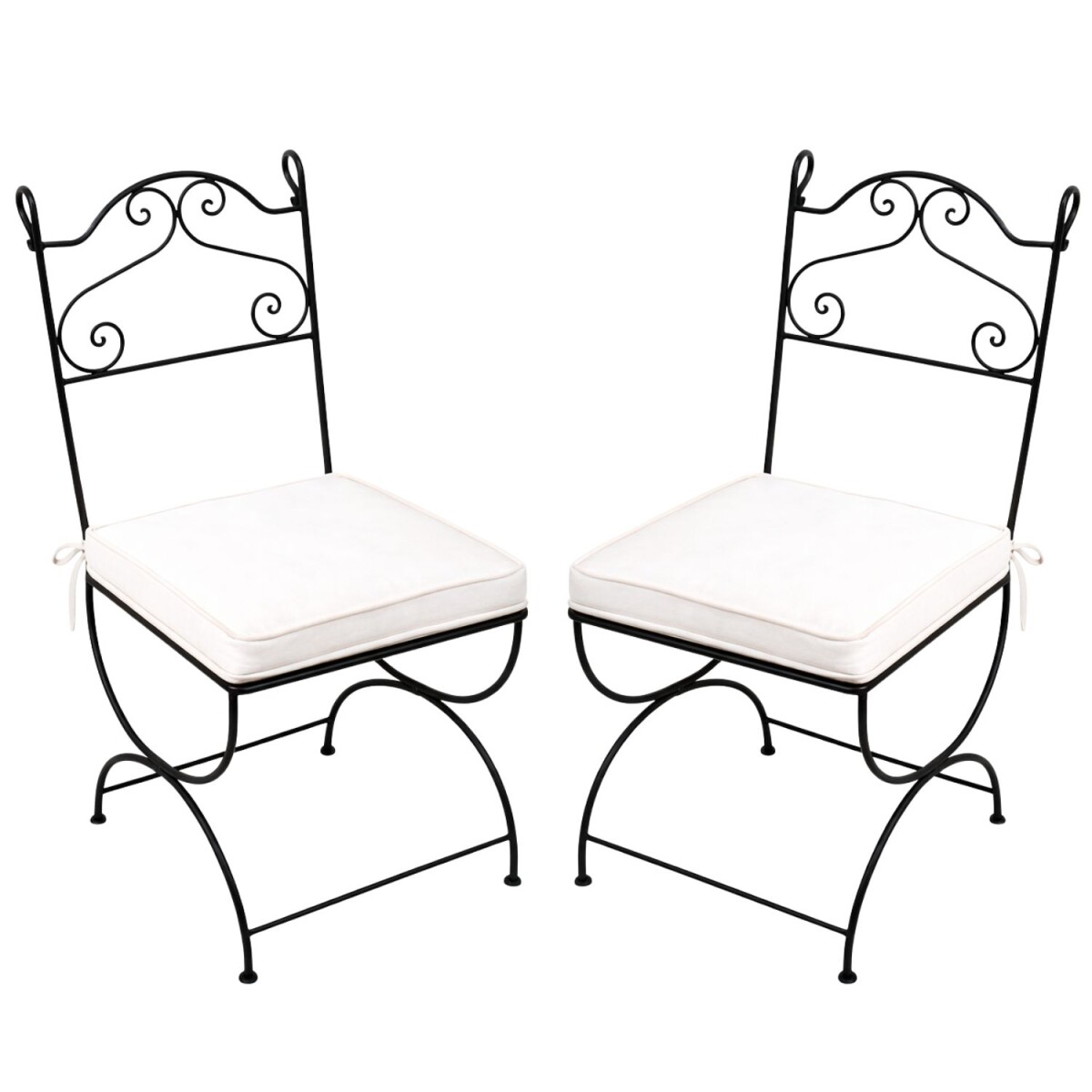 Lot de 2 chaises en fer forgé Malaga, fabrication art