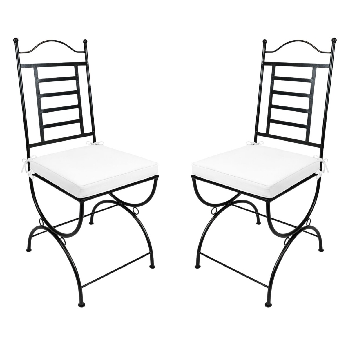 Lot de 2 chaises en fer forgé La Linea, fabrication a
