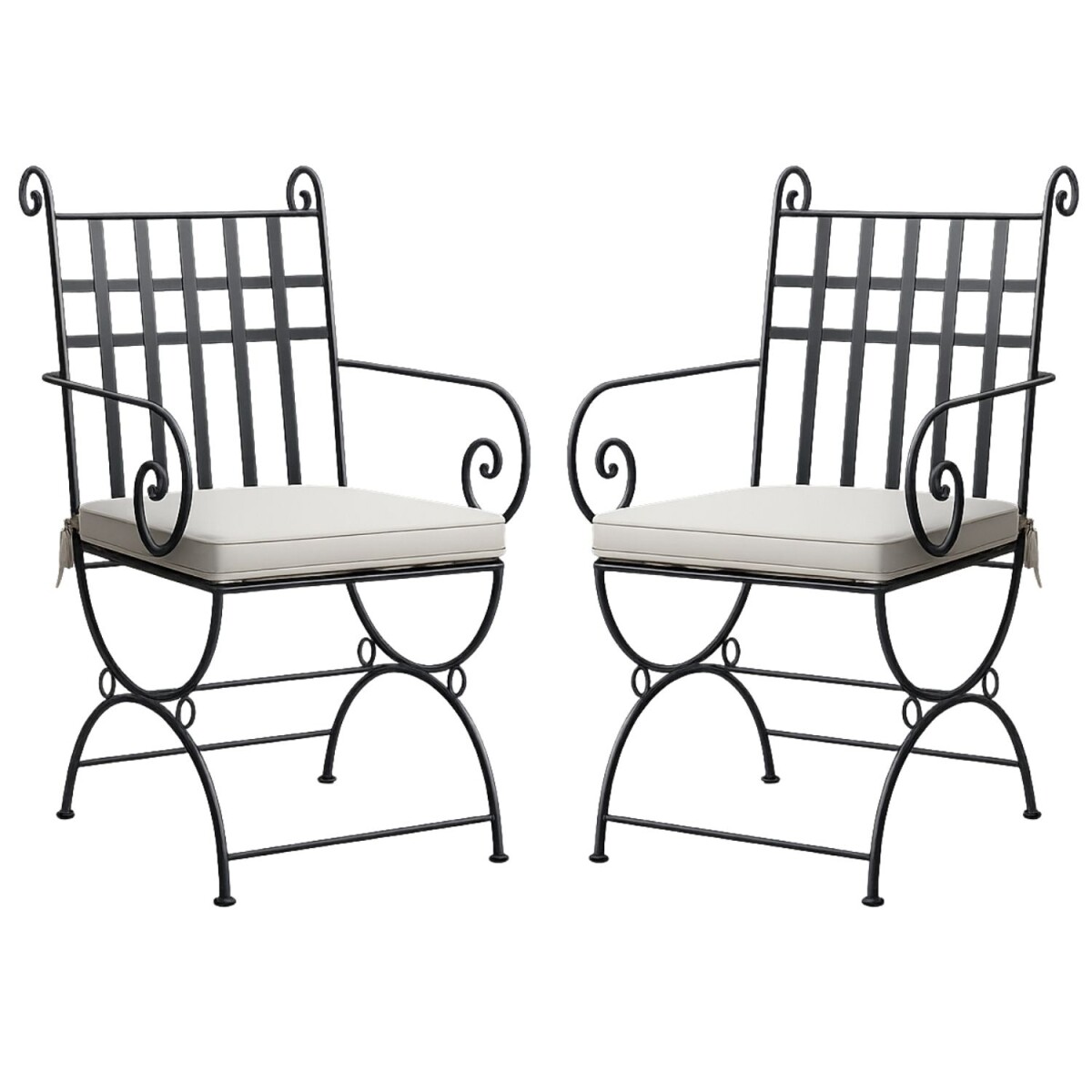 Lot de 2 chaises en fer forgé Huesca XL, chaises de j