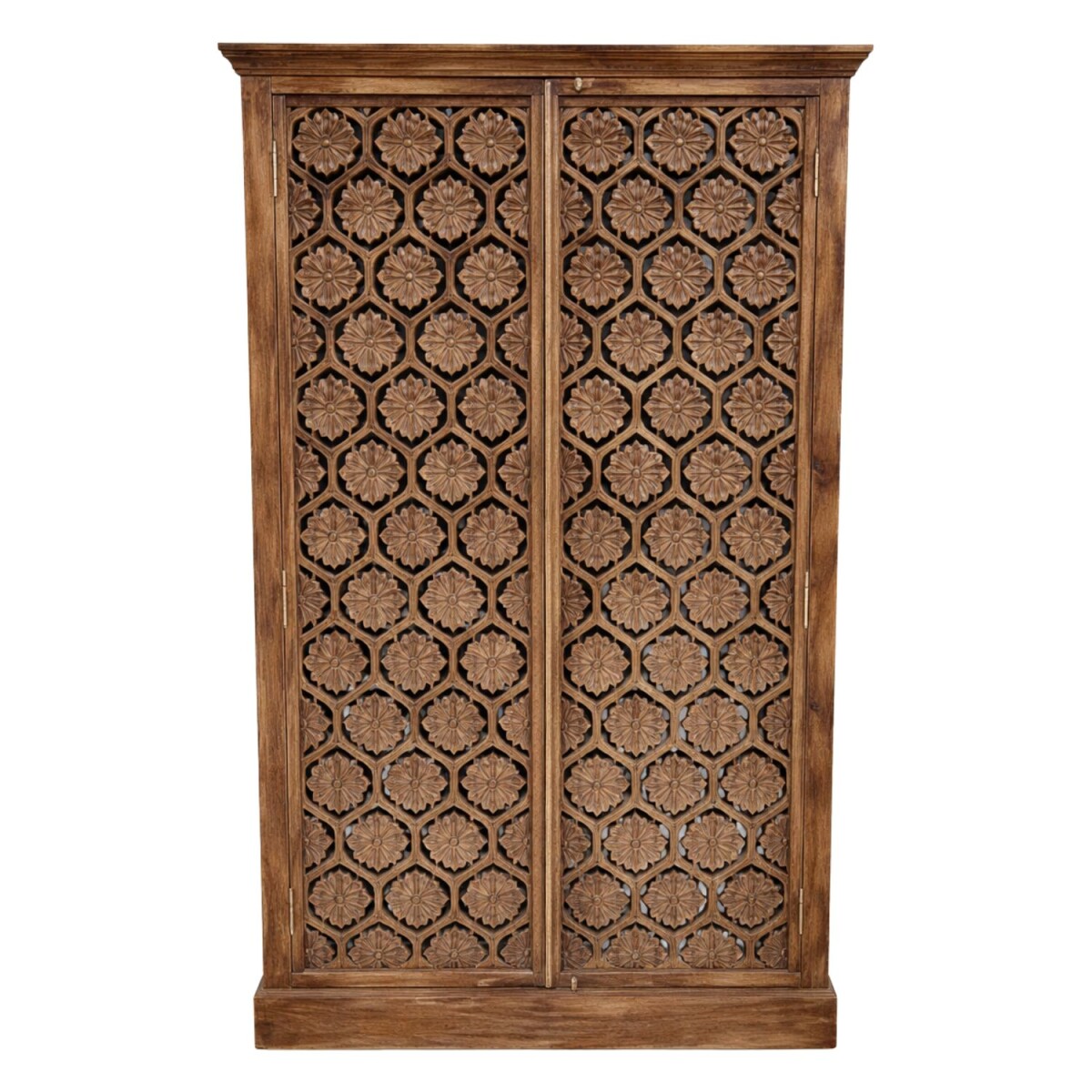 Buffet haut Rati 195 cm en bois massif, style vintage boh&eg