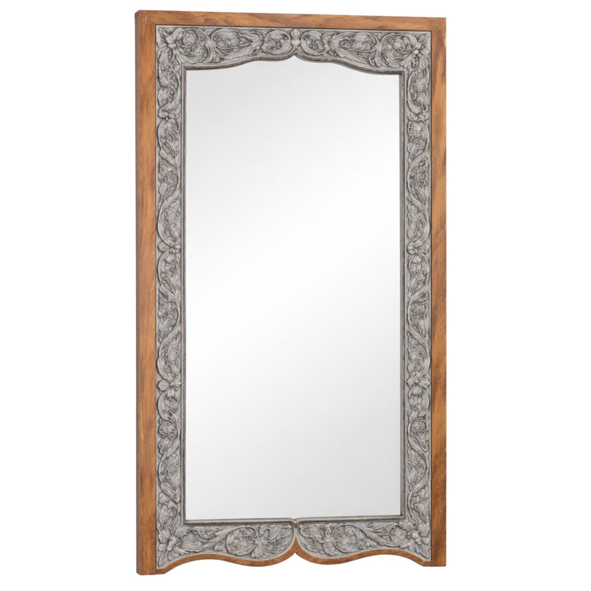 Miroir mural Sameer de style oriental en bois massif, 100 cm