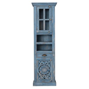 Meuble de salle de bains Kirpal bleu oriental en bois...