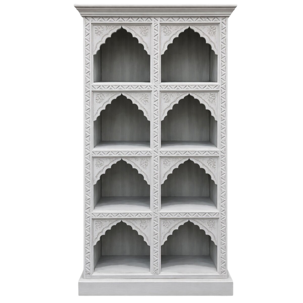 Bibliothèque Fawad blanche 180 cm en bois massif, sty