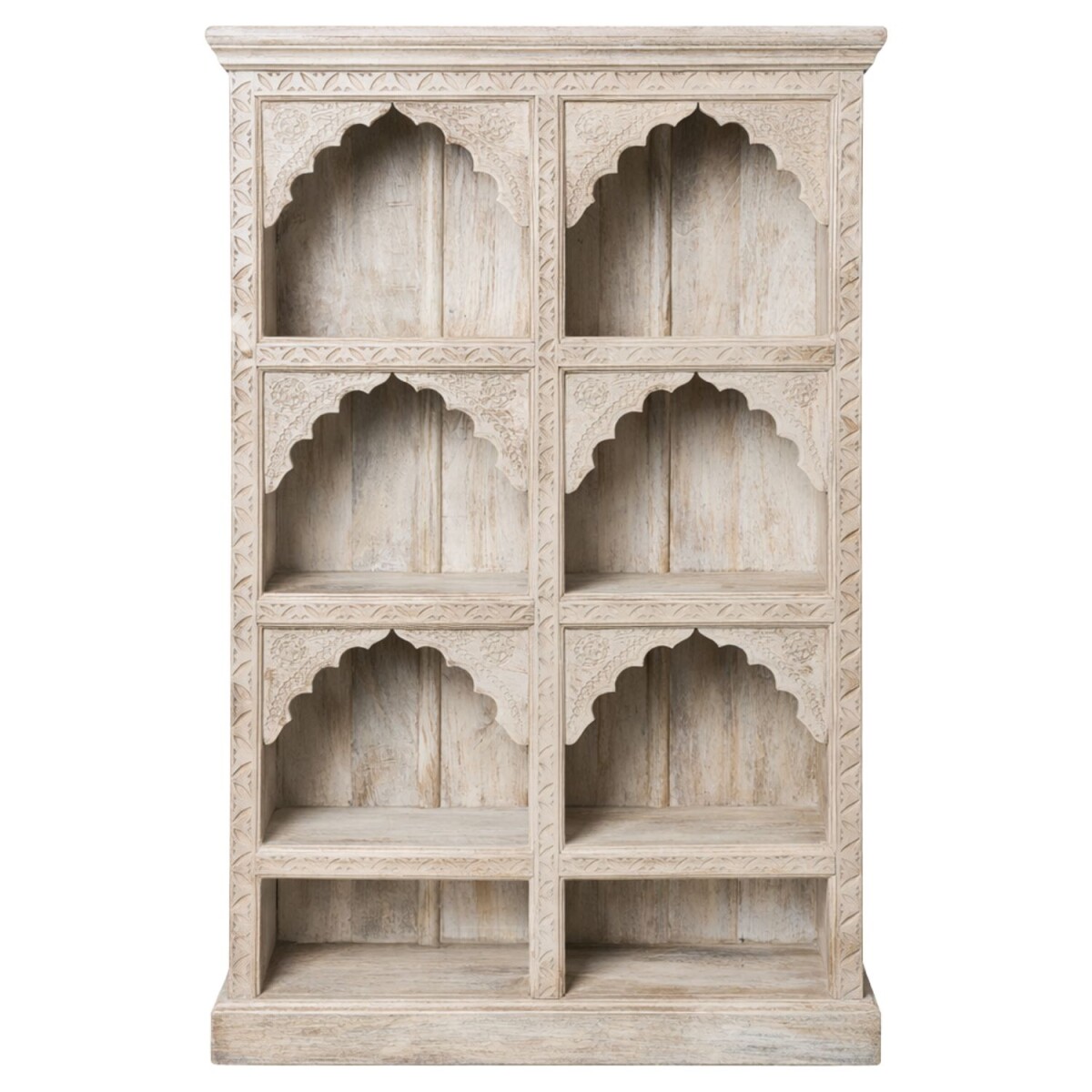 Bibliothèque Rinara blanche 160 cm en bois massif, st