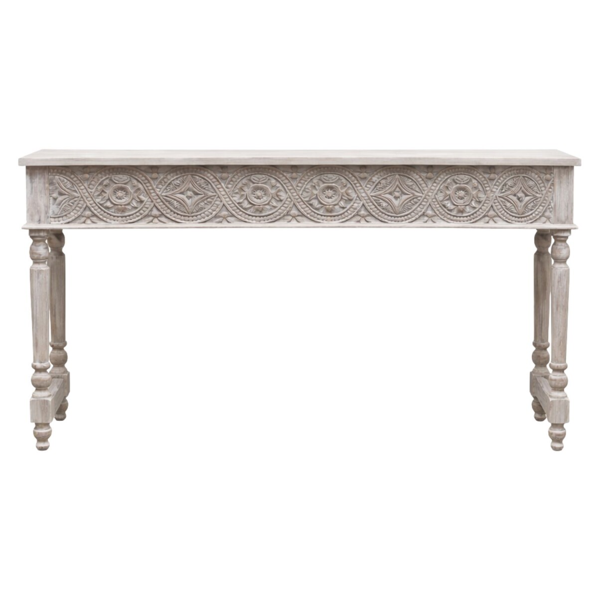 Buffet Rupathi 150 cm en bois massif, style bohème or