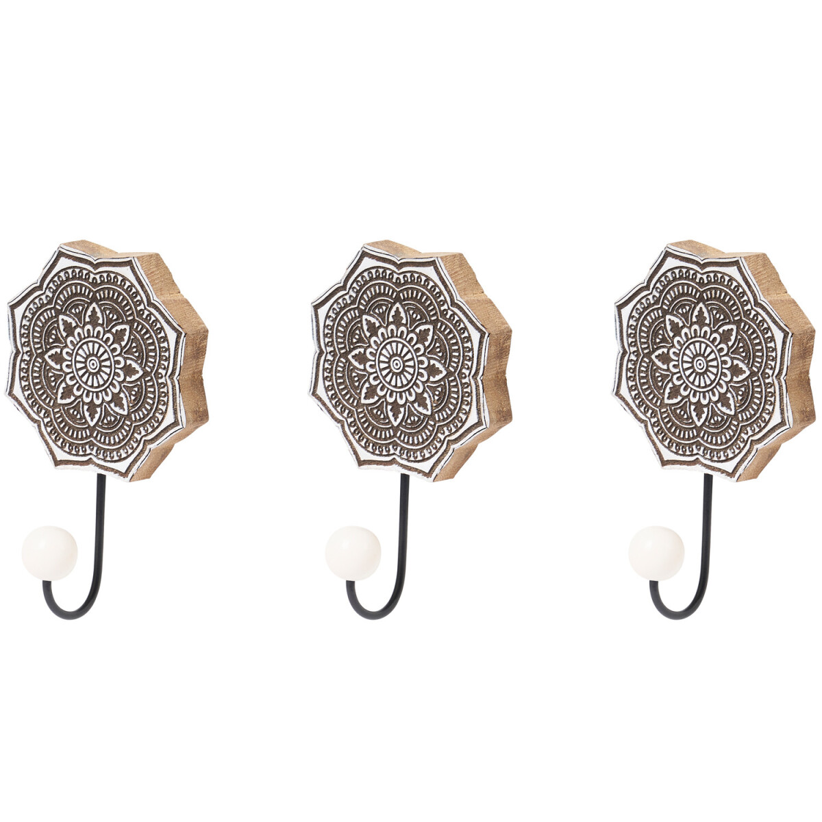 Lot de 3 crochets muraux orientaux « Hares » -2-