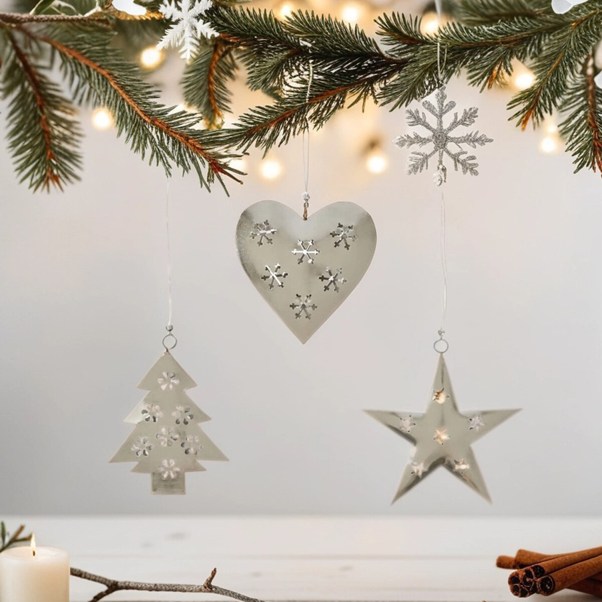 Lot de 3 pendentifs de Noël, décorations de No&e