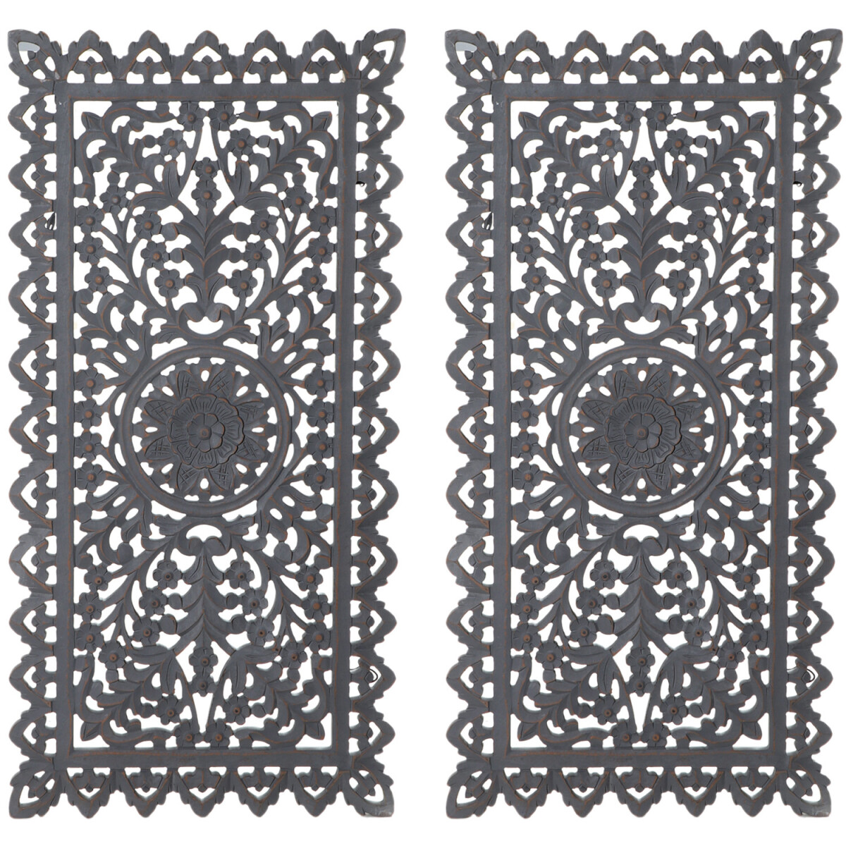 Lot de 2 décorations murales vintage en bois Bodhi gr