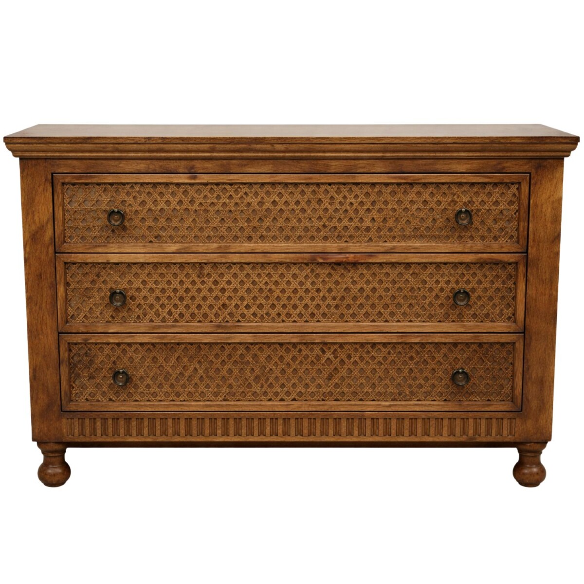 Commode Gandari 120 cm en bois massif, style colonial