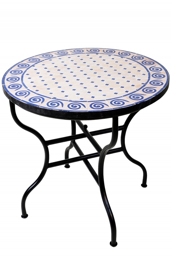 Table en mosaïque marocaine « Spirale » 80 