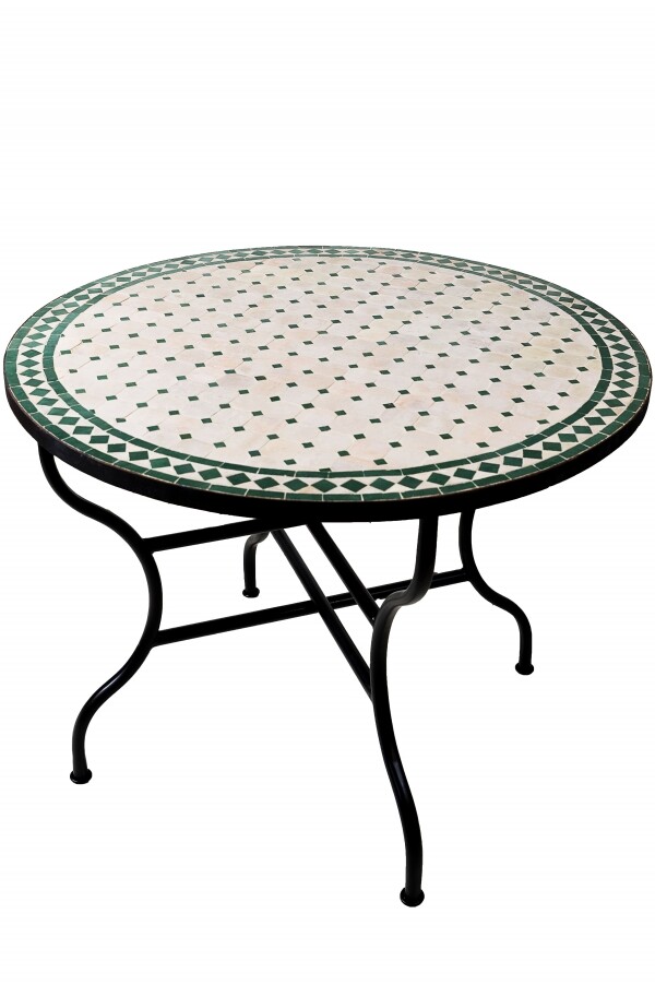 Table en mosaïque marocaine Marrakech 100 cm | Fabriqu&