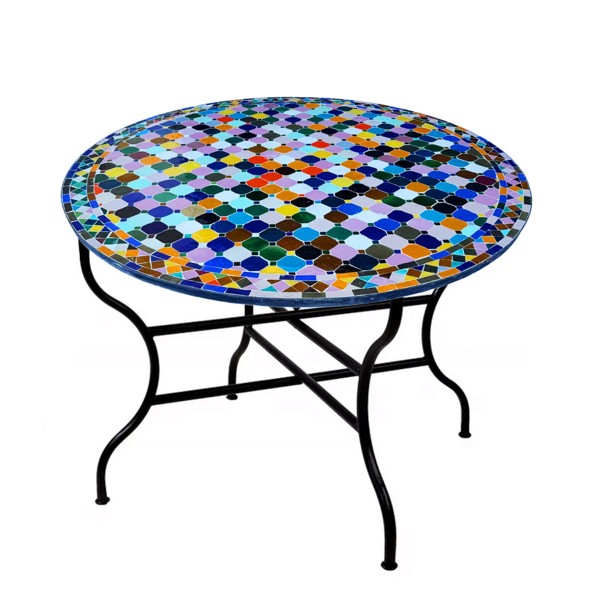 Table marocaine en mosaïque Marrakech 120 cm | Fabriqu&