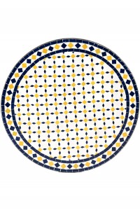 Table en mosaïque marocaine Giralda, blanche, jaune...