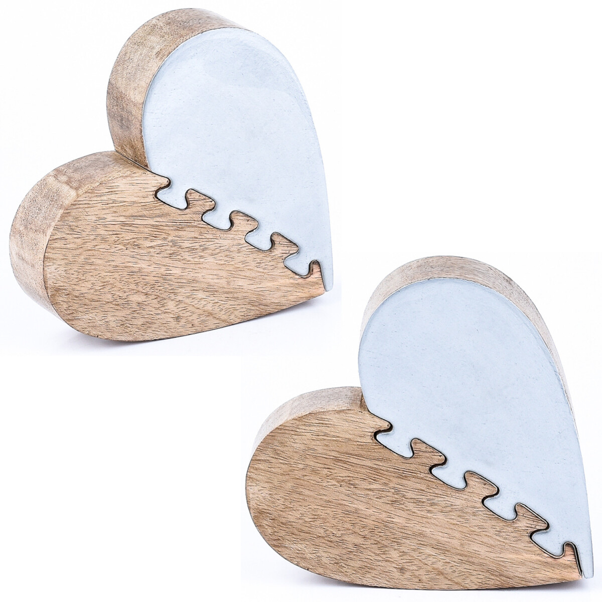 Lot de 2 figurines décoratives « Cœur puz