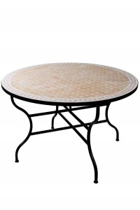 Table en mosaïque marocaine Marrakech, beige et...