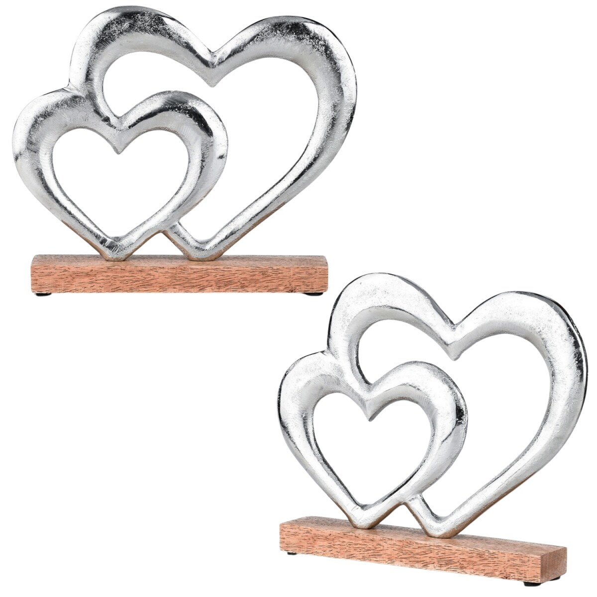 Lot de 2 figurines décoratives en forme de cœur