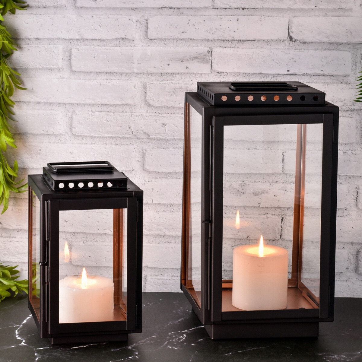 Lot de 2 lanternes de jardin de style sc box