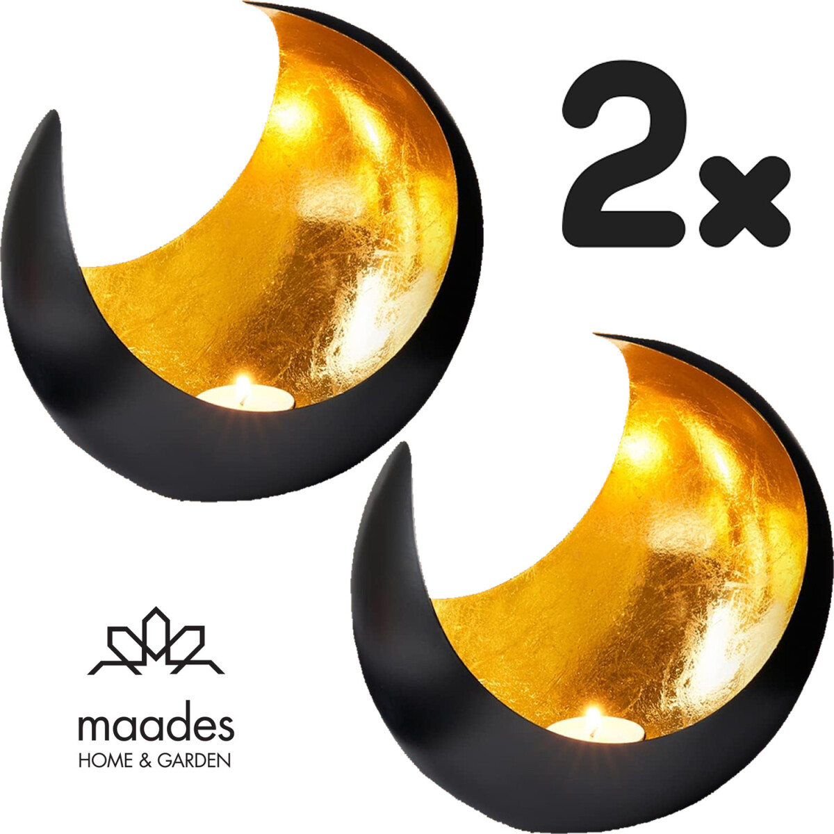 Lot de 2 photophores MAADES style oriental Moona, grand form