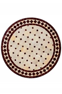 Table en mosaïque marocaine Marrakech, beige et...