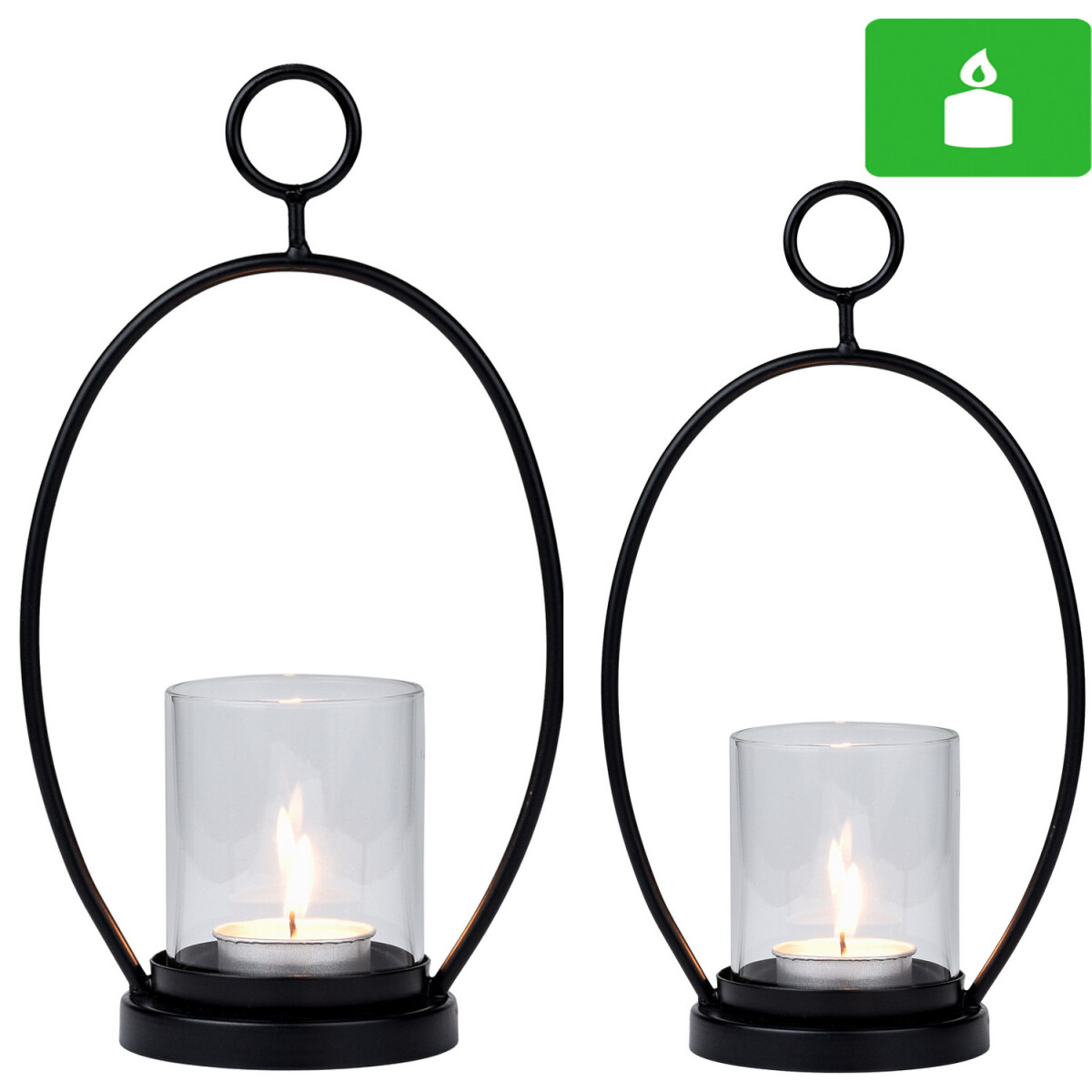 Lot de 2 bougeoirs modernes Hovlo box