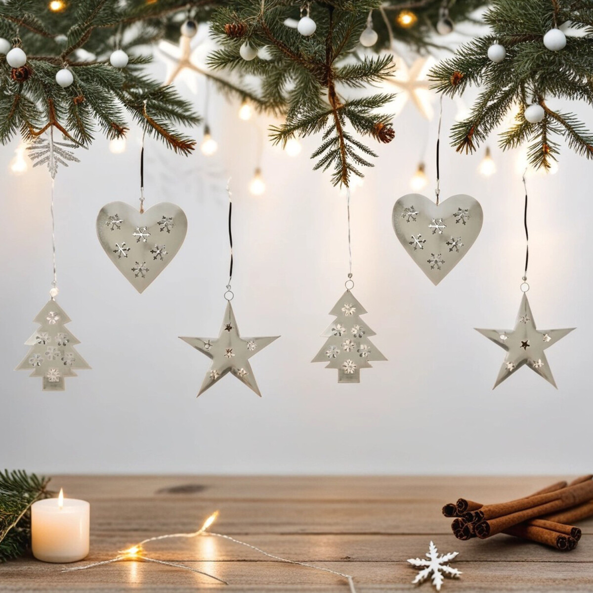 Lot de 6 pendentifs de Noël, décorations de No&e