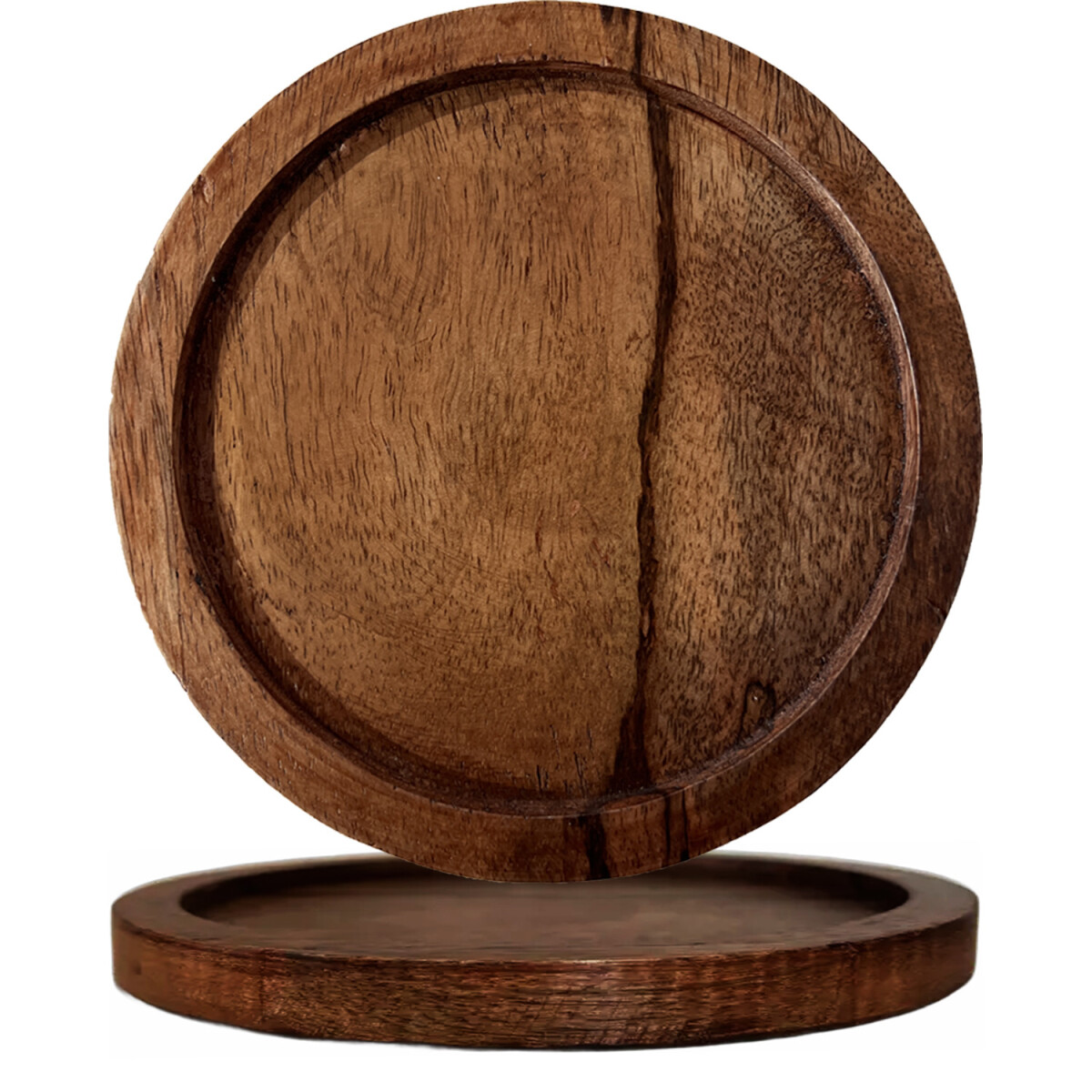 Plateau-dessous-de-pot de fleurs vintage en bois Mandy