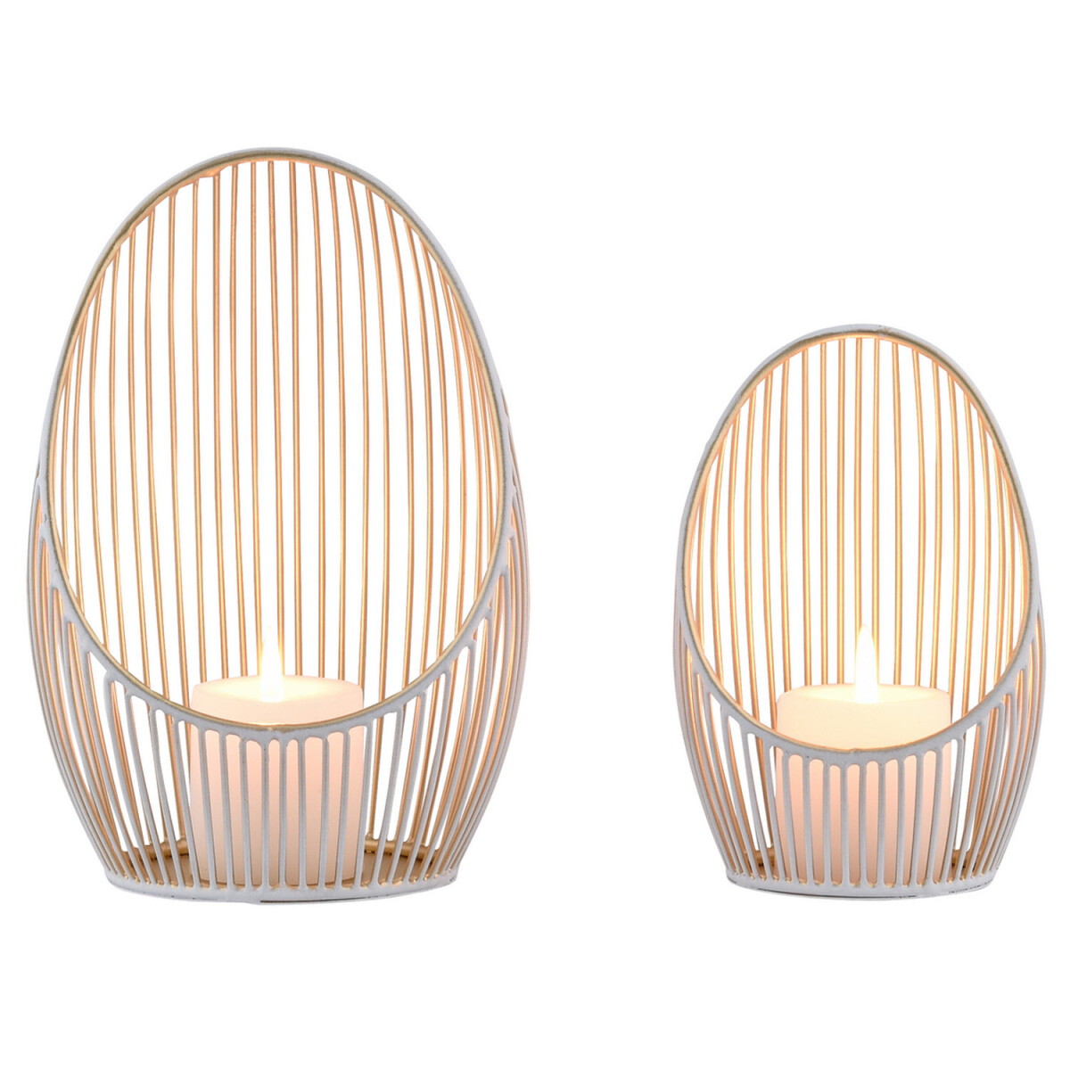 Lot de 2 bougeoirs d&eacute;coratifs &laquo;...
