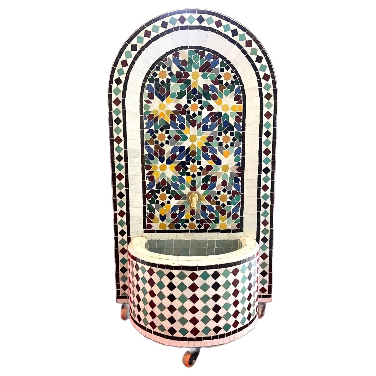 Fontaine de jardin marocaine en mosaïque 120 cm | Fonta