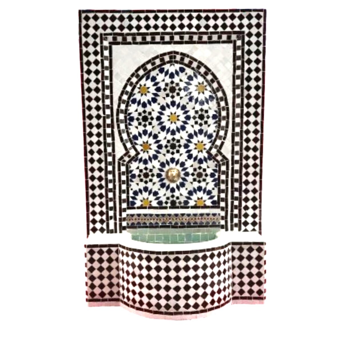 Fontaine de jardin marocaine en mosaïque 128 cm | Fonta