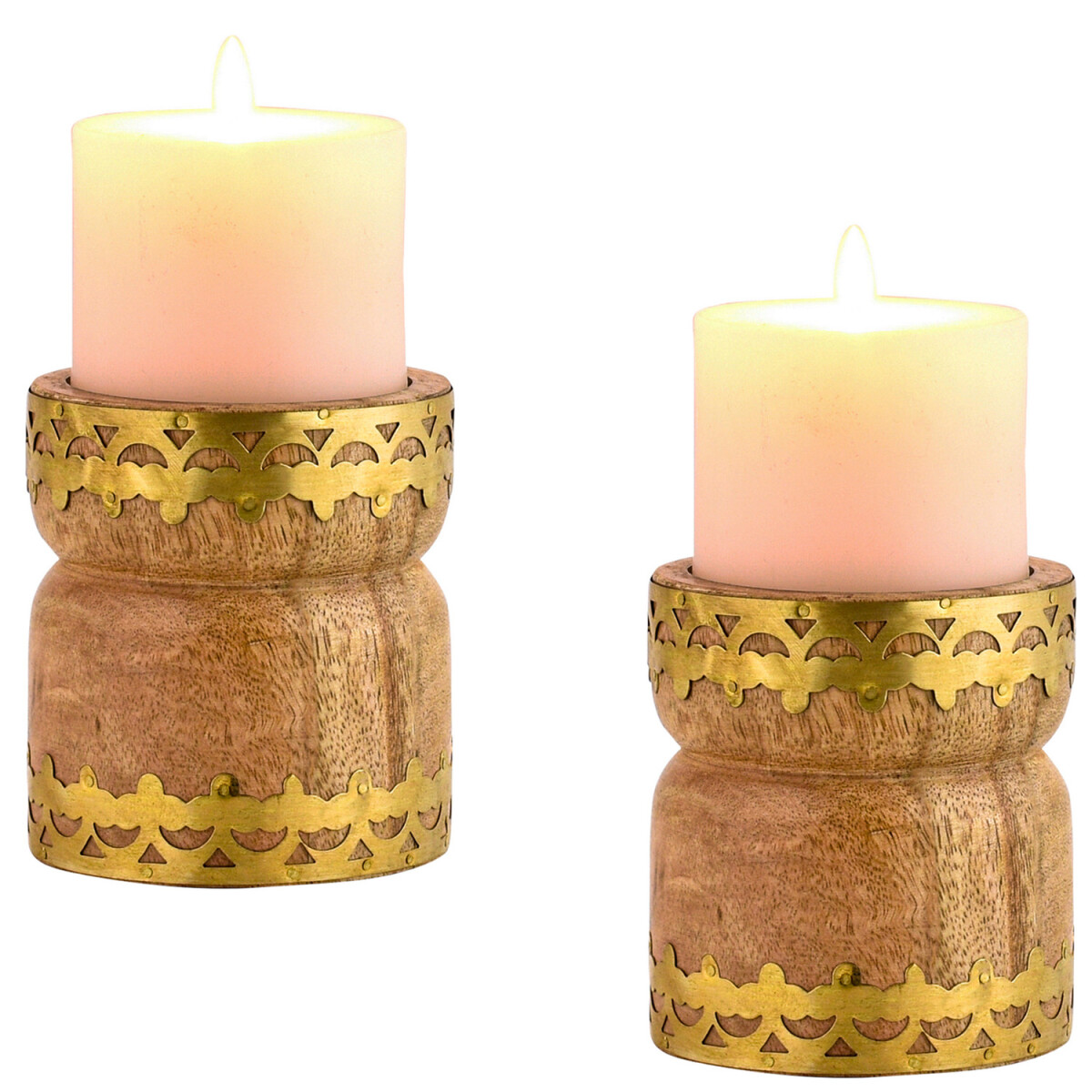 Lot de 2 bougeoirs décoratifs de style bohème 
